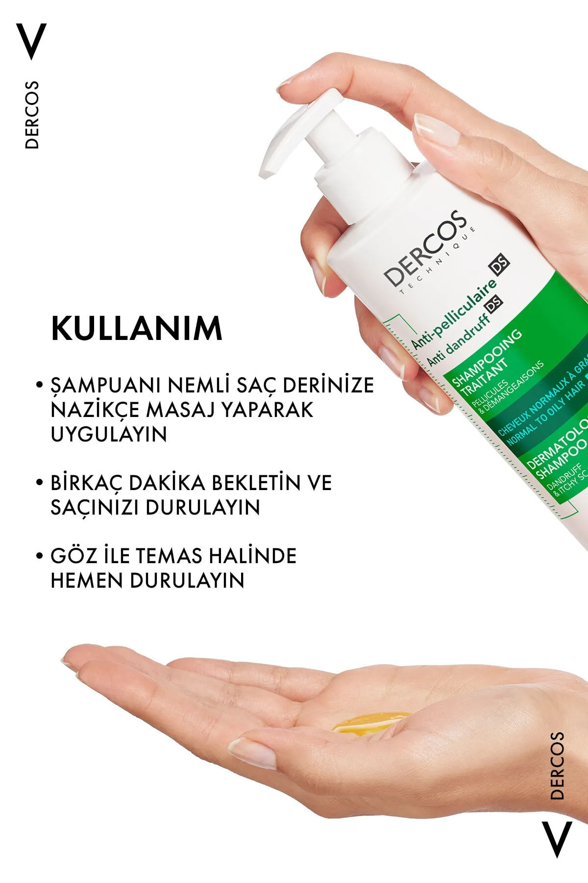 Vichy Dercos Anti-Dandruff Şampuan Kepek Karşıtı Normal ve Yağlı Saçlar İçin 390 ml - 2