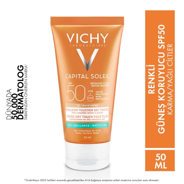 Vichy Ideal Soleil SPF50 50 ml Tüm Cilt Tipleri için Renkli Leke Karşıtı Güneş Koruyucu - 2