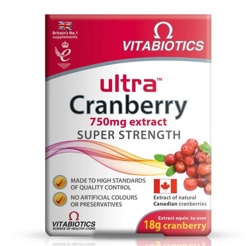 Vitabiotics Ultra Cranberry 750 mg Extract 30 Tablet - 1