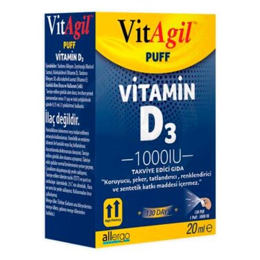 Vi̇tagi̇l Puff Vi̇tami̇n D3 1000 IU 20 ml - VitaGlucan+