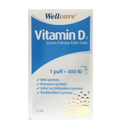 Wellcare Vitamin D3 İçeren Diyet Takviyesi 5 ml 1 Fıs 400 IU - 1