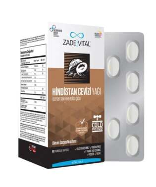 Zade Vital Hindistan Cevizi Yağı 1000 Mg 60 Blister Kapsül - Zade Vital
