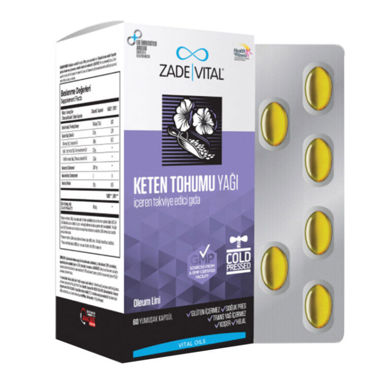 Zade Vital Keten Tohumu Yağı Blister 60 Bitkisel Kapsül - 1